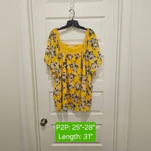 Retrology Multi-Color Short Sleeve Floral Top, EUC, Size 3X